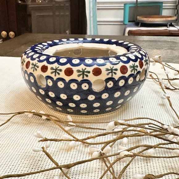 Polish Pottery Blue Rose Teapot Warmer‎ Handpainted - Picture 1 of 7